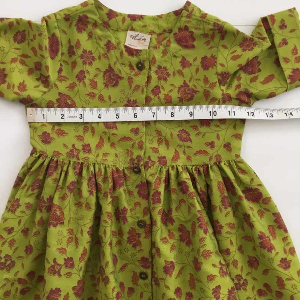 Utsa Kids Dress Floral Print Size 3-4 - Picture 5 of 8